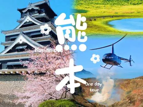 Kumamoto Day Tour from Fukuoka｜Kumamoto Castle, Aso Farm Land, Mt. Aso Crater & Kusasenri